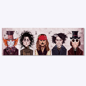 Johnny Depp wall art featuring Jack Sparrow Edward Scissorhands and Sweeney Todd