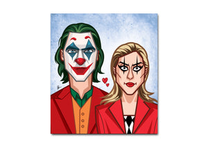 Joker and Harley Quinn tribute wall decor for comic book and movie fans