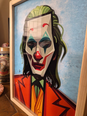 Joker acrylic frame wall art displayed in modern home decor setup