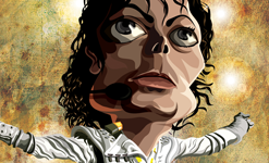 Iconic Michael Jackson dance pose illustration wall decor