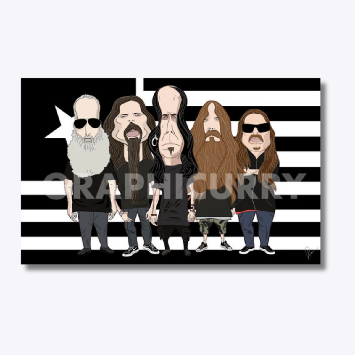 Lamb of God wall art featuring a bold heavy metal band illustration