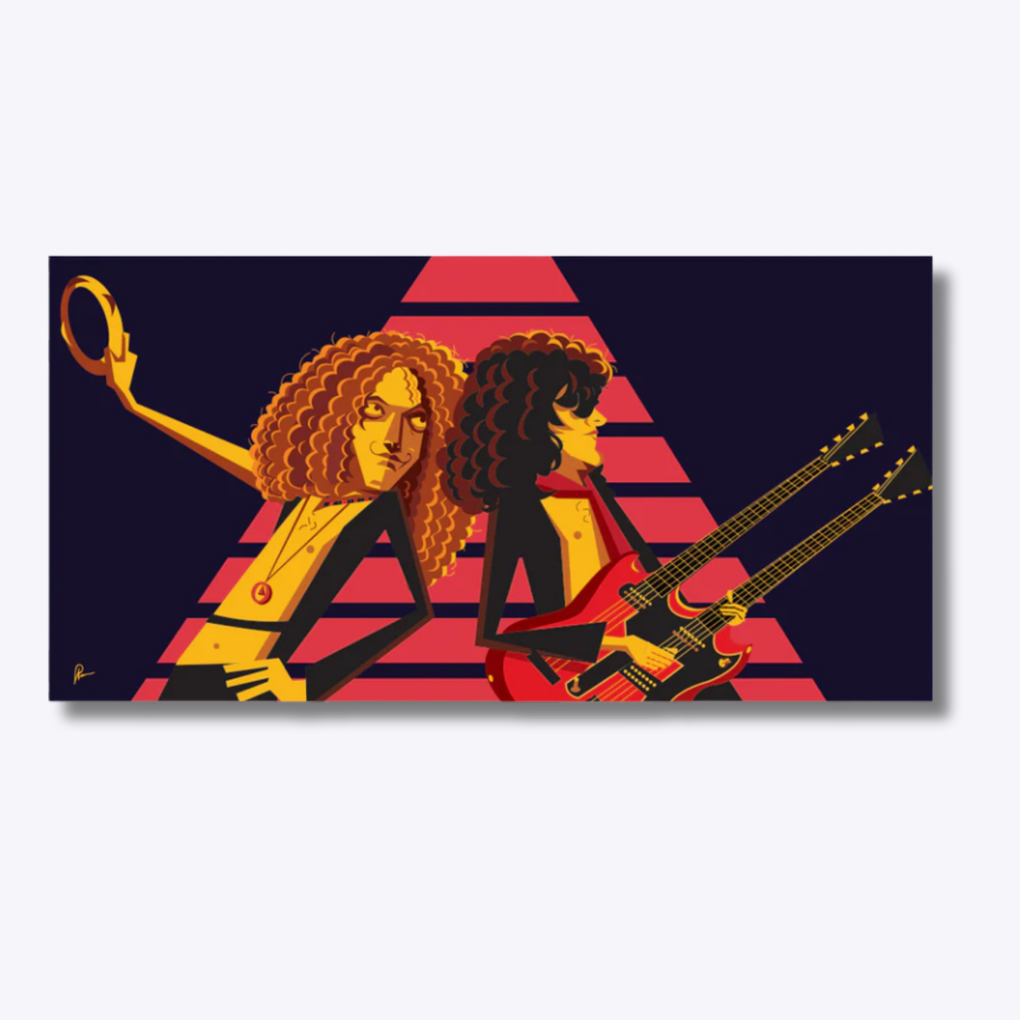 Led Zeppelin Stairway to Heaven live performance wall art illustrated by Prasad Bhat