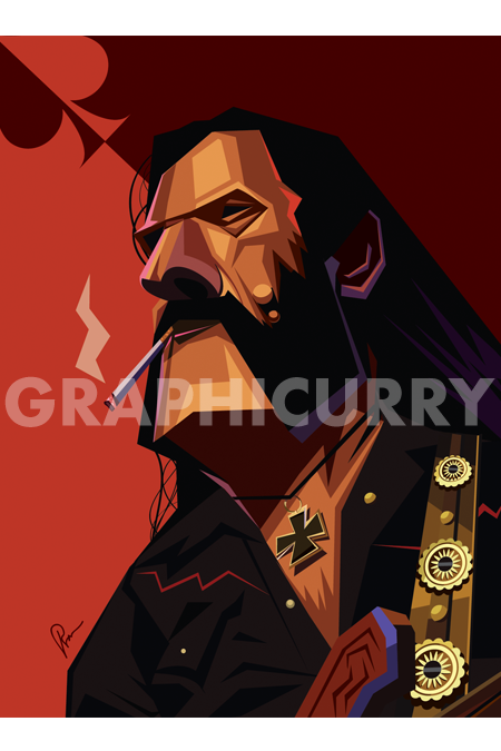 Lemmy rock wall art for classic rock and music fans
