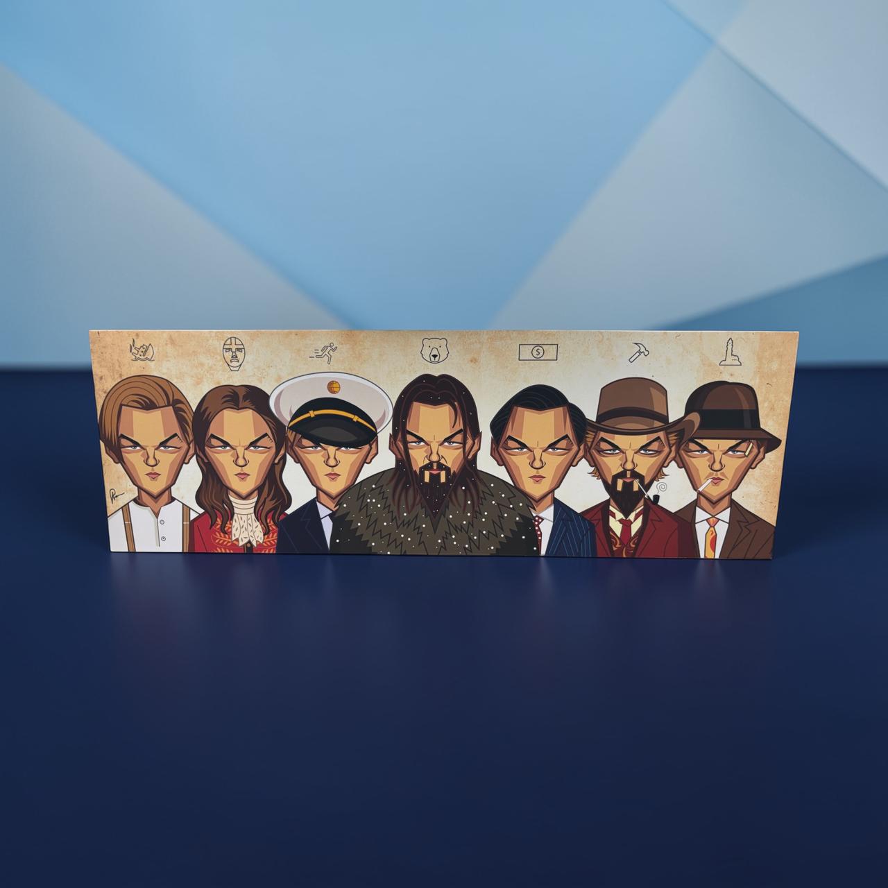 Leonardo DiCaprio wall art displayed in modern living room decor for movie lovers