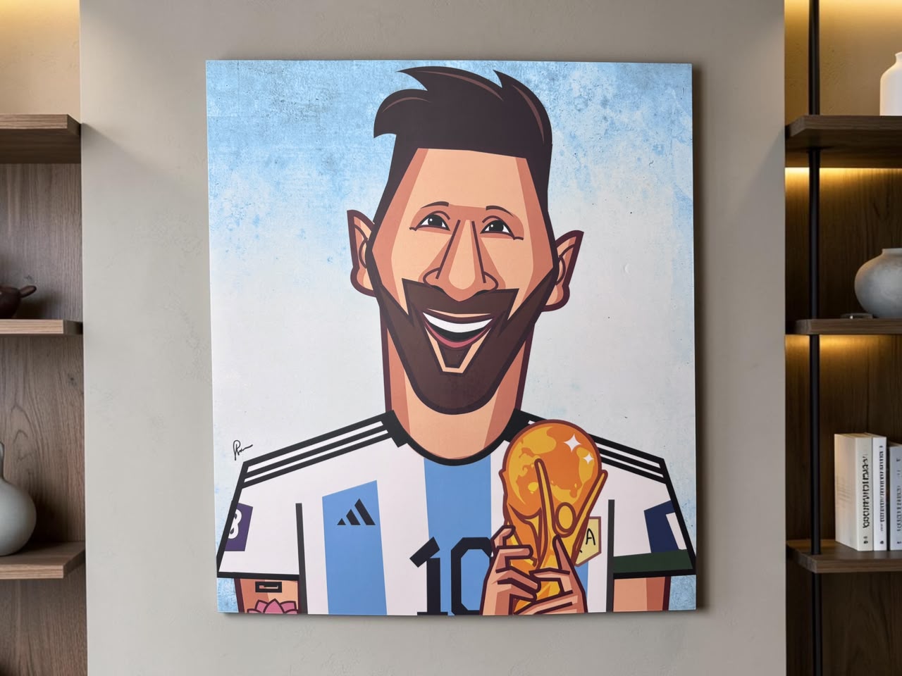 Graphicurry exclusive Lionel Messi World Cup tribute artwork showcasing the legendary football icon's greatest achievement.