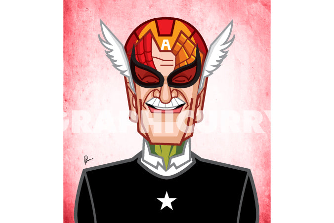 Stan Lee Marvel creator tribute artwork with Graphicurry caricature design