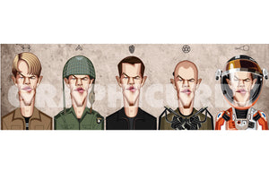 Hollywood actor wall decor inspired by Matt Damon's legendary film performances