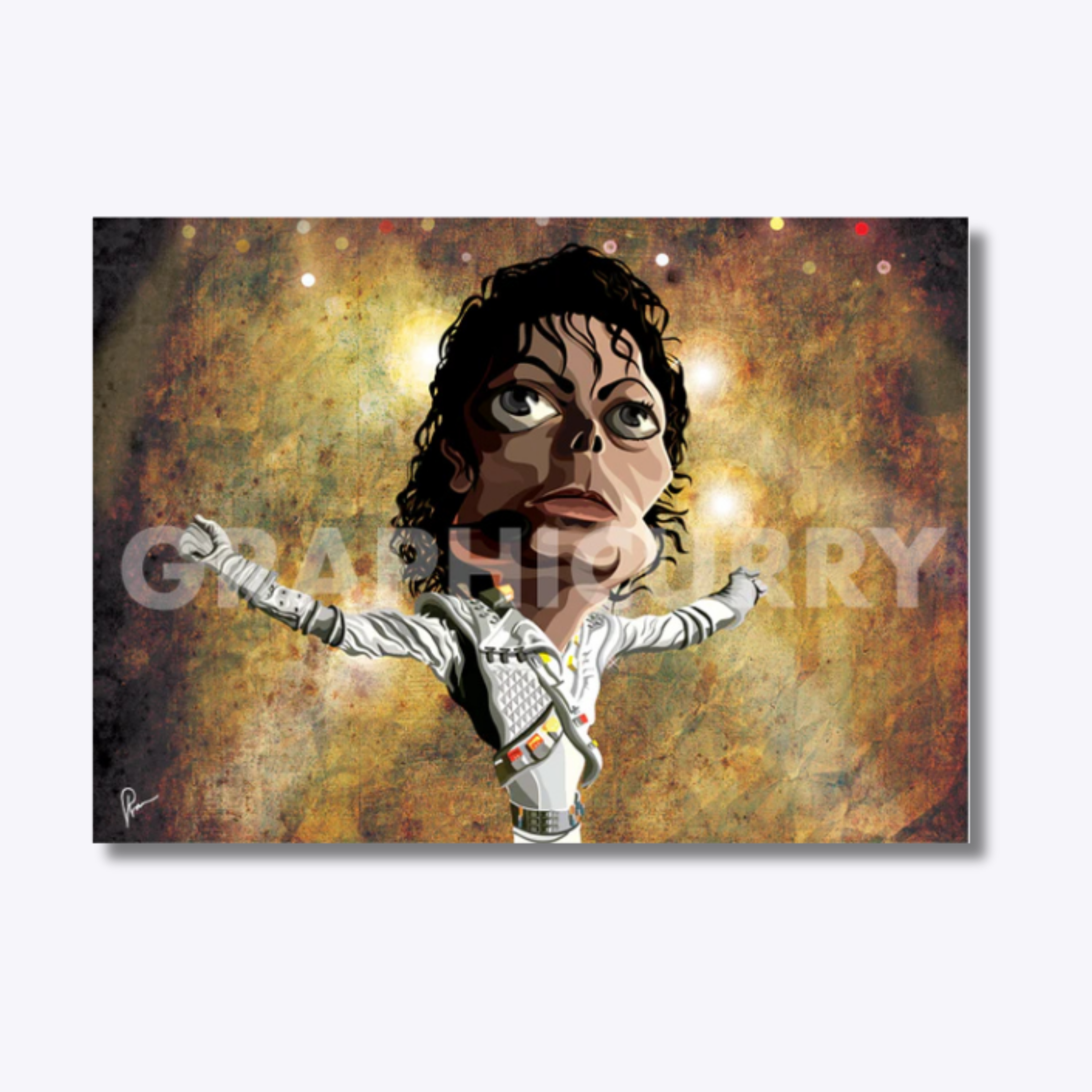 Michael Jackson King of Pop tribute wall art in Graphicurry style
