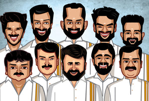 Onam Mallu Stars tribute wall art by Graphicurry
