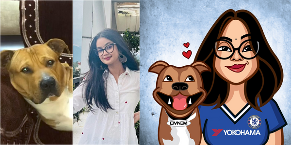 Personalized dog and cat caricature – hand-drawn pet artwork for gifting