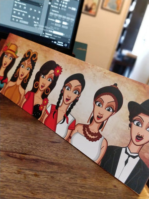 Bollywood legend Sridevi illustrated wall art by Graphicurry