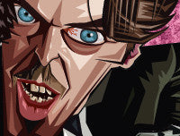 Cult classic Reservoir Dogs wall decor showcasing the film's iconic ensemble cast in graphic art style.