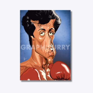 Rocky Balboa wall art inspired by the iconic boxing saga starring Sylvester Stallone.