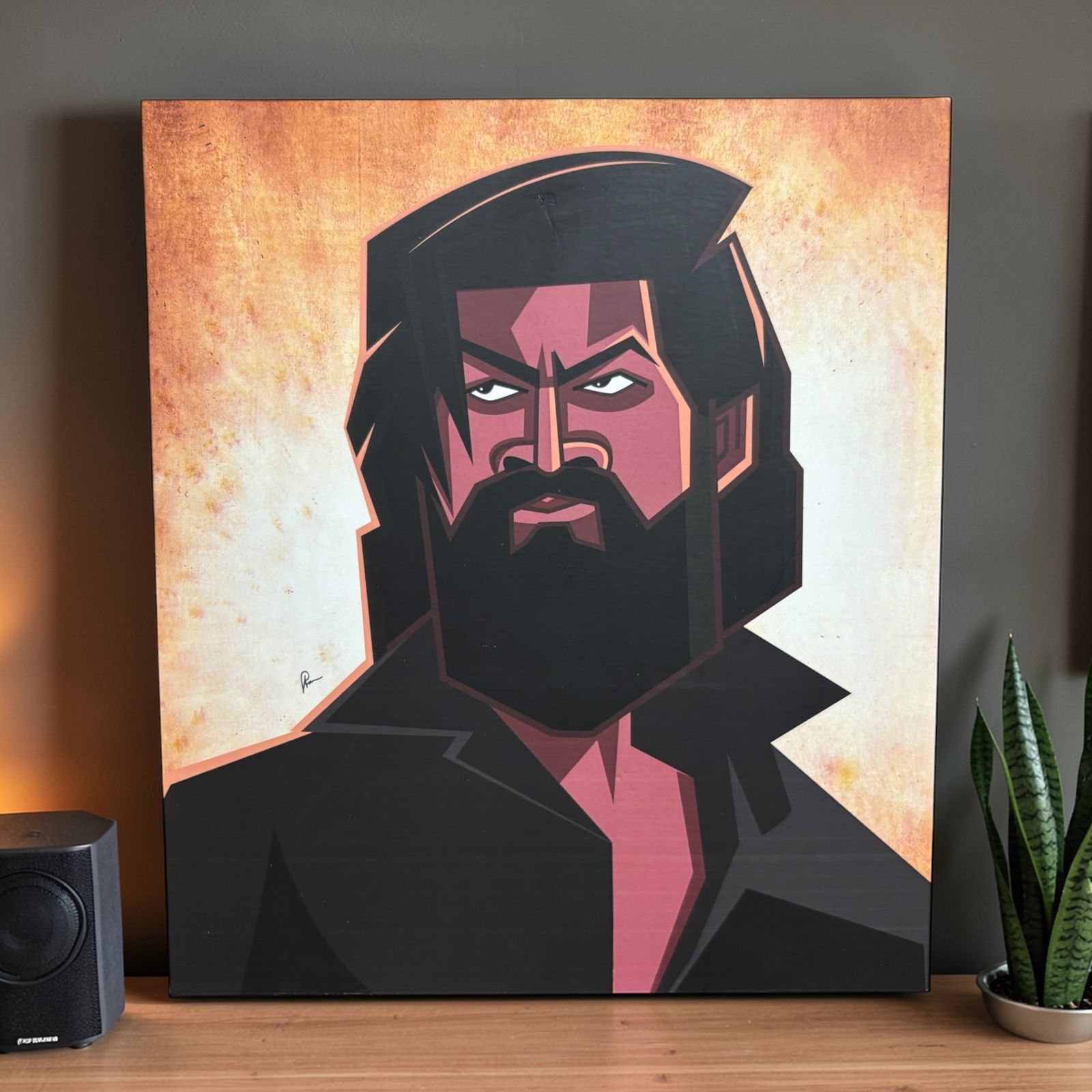 Rocky Bhai tribute wall art inspired by Yash in KGF
