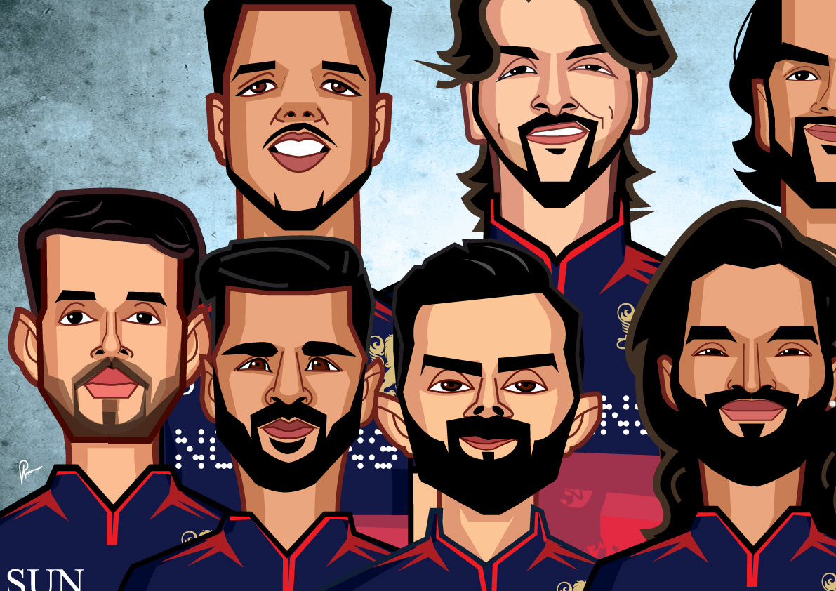 RCB IPL 2026 champions signed wall art by Graphicurry