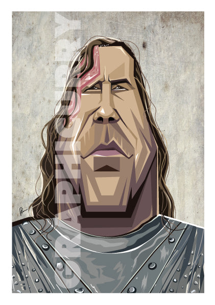 The Hound Game of Thrones poster displayed as wall decor