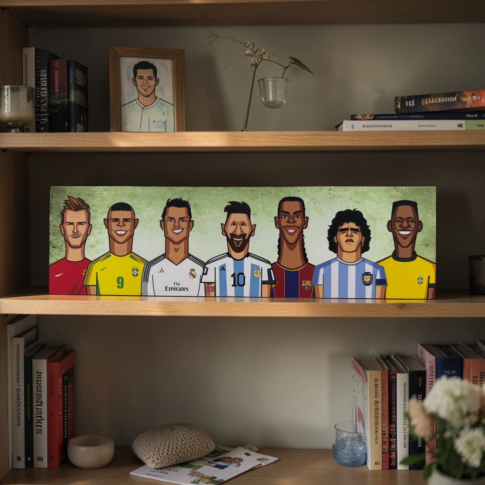 football players illustration wall decor Graphicurry style