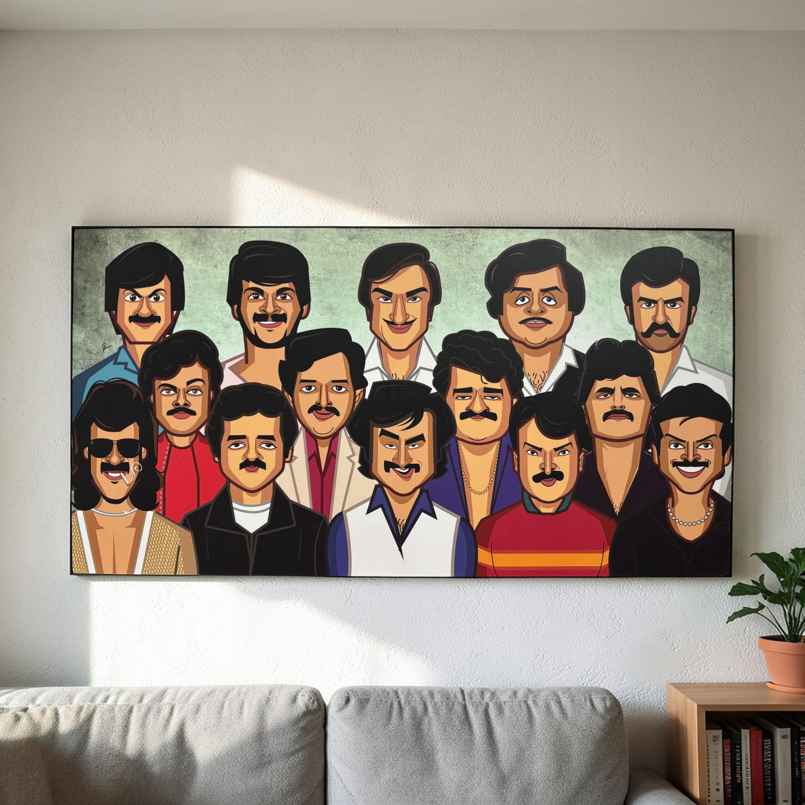 South Indian actors tribute artwork for home wall decor