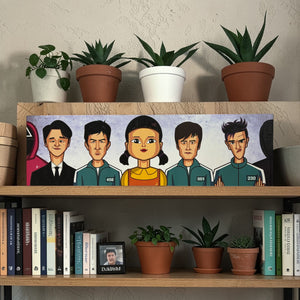 Squid Game mugshot style wall poster for Netflix fans