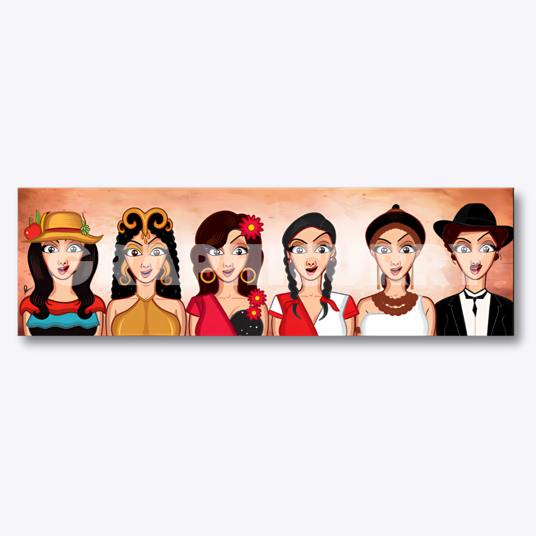Sridevi tribute wall art caricature by Prasad Bhat