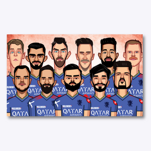 Team Bengaluru 2024 wall art by Graphicurry featuring cricket stars