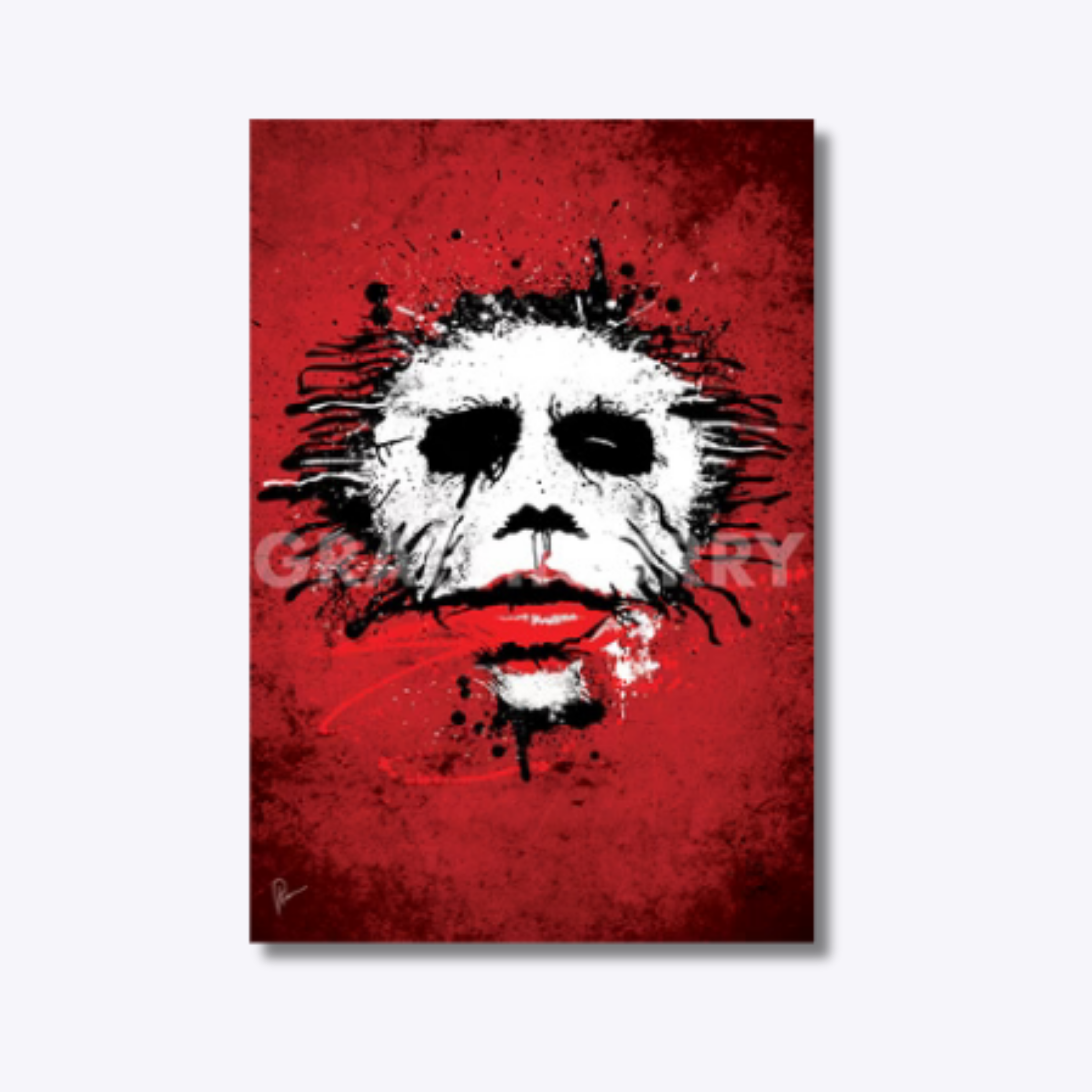 The Joker wall art illustrated by Prasad Bhat featuring Gotham's iconic villain