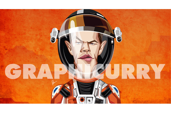 Matt Damon as Mark Watney in The Martian artwork