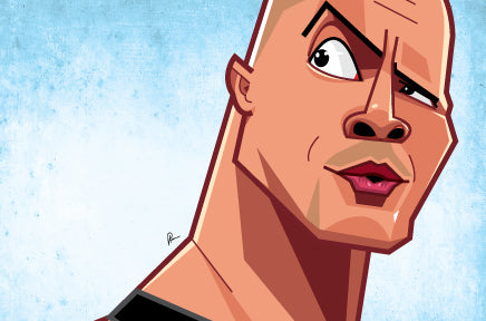 Dwayne Johnson professional wrestler artwork