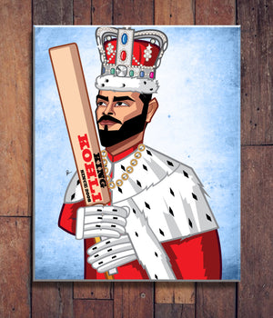 King Kohli tribute poster cricket wall decor for fans in India