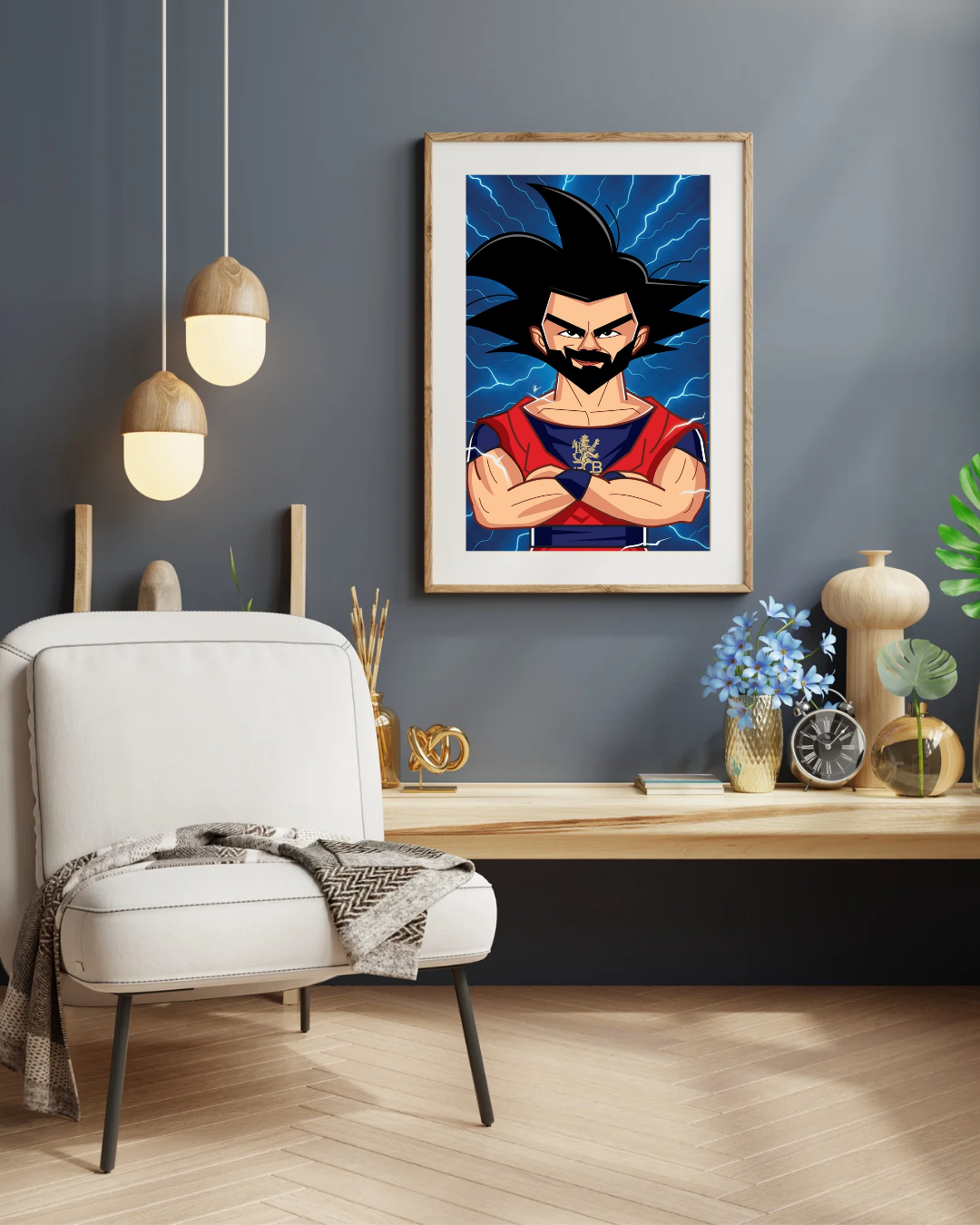 Virat Kohli anime A3 wall art by graphicurry