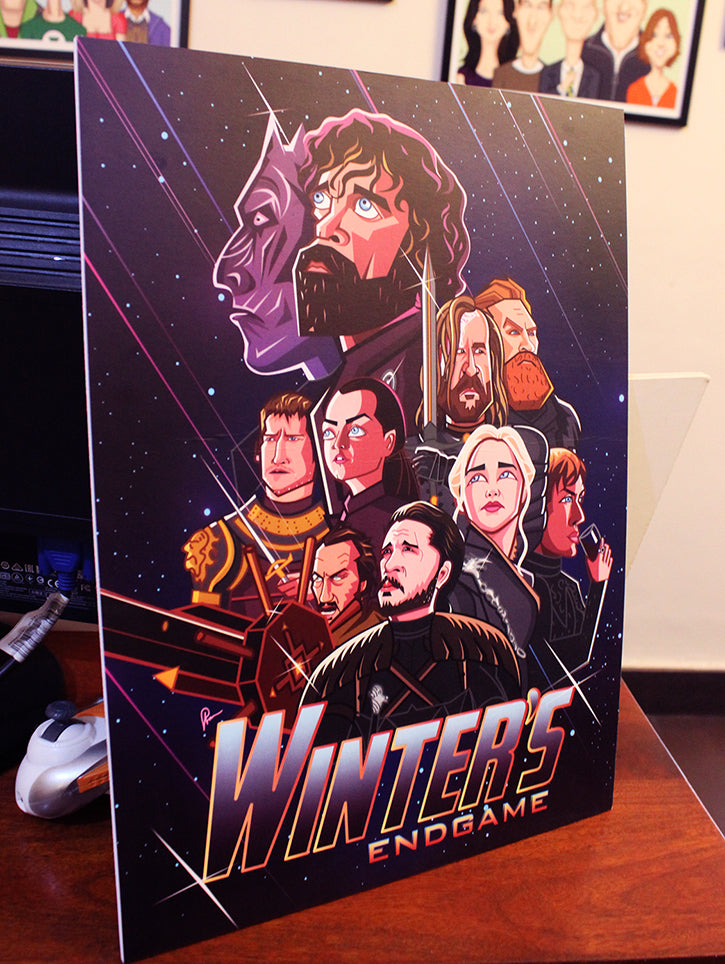 Game of Thrones tribute wall decor in Graphicurry illustration style