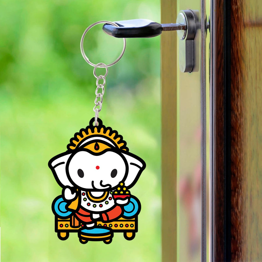 Bappa on Throne Keychain