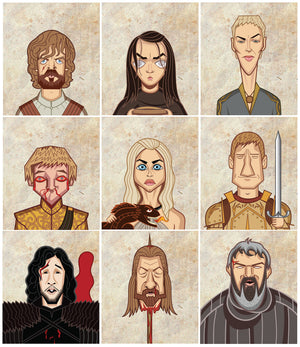 One view of the 3D lenticular poster of GOT Tribute by Prasad Bhat. It shows all the major characters in a square composition in the after avatars.