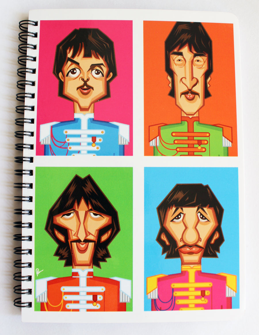 The Beatles Caricature Art Cover Notebook by Prasad Bhat