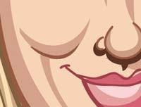 Zoomed in Big Bang Theory Tribute Art Poster by Prasad Bhat in Vector Caricature Illustrative Style. This image shows the strokes used to create Penny's lips.