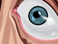 Zoomed in Seinfeld Tribute Art Poster by Prasad Bhat in Vector Caricature Illustrative Style. This image shows details of Seinfeld's eye.