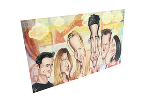 Side view of Friends Caricature Wall Art by artist Prasad Bhat from Graphicurry