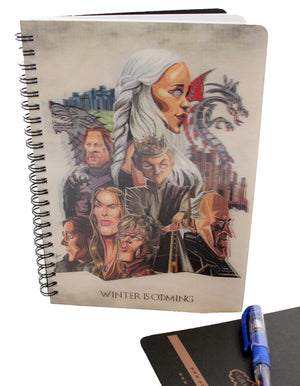 Game of Thrones tribute art in 3D print wiro bound diary by Graphicurry, art by Prasad Bhat.