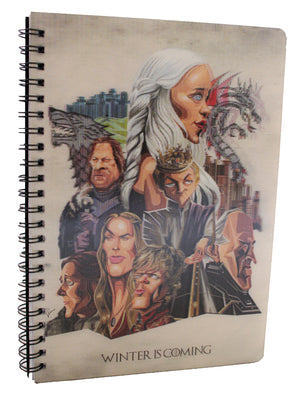 Game of Thrones tribute art in 3D print wiro bound diary by Graphicurry, art by Prasad Bhat.
