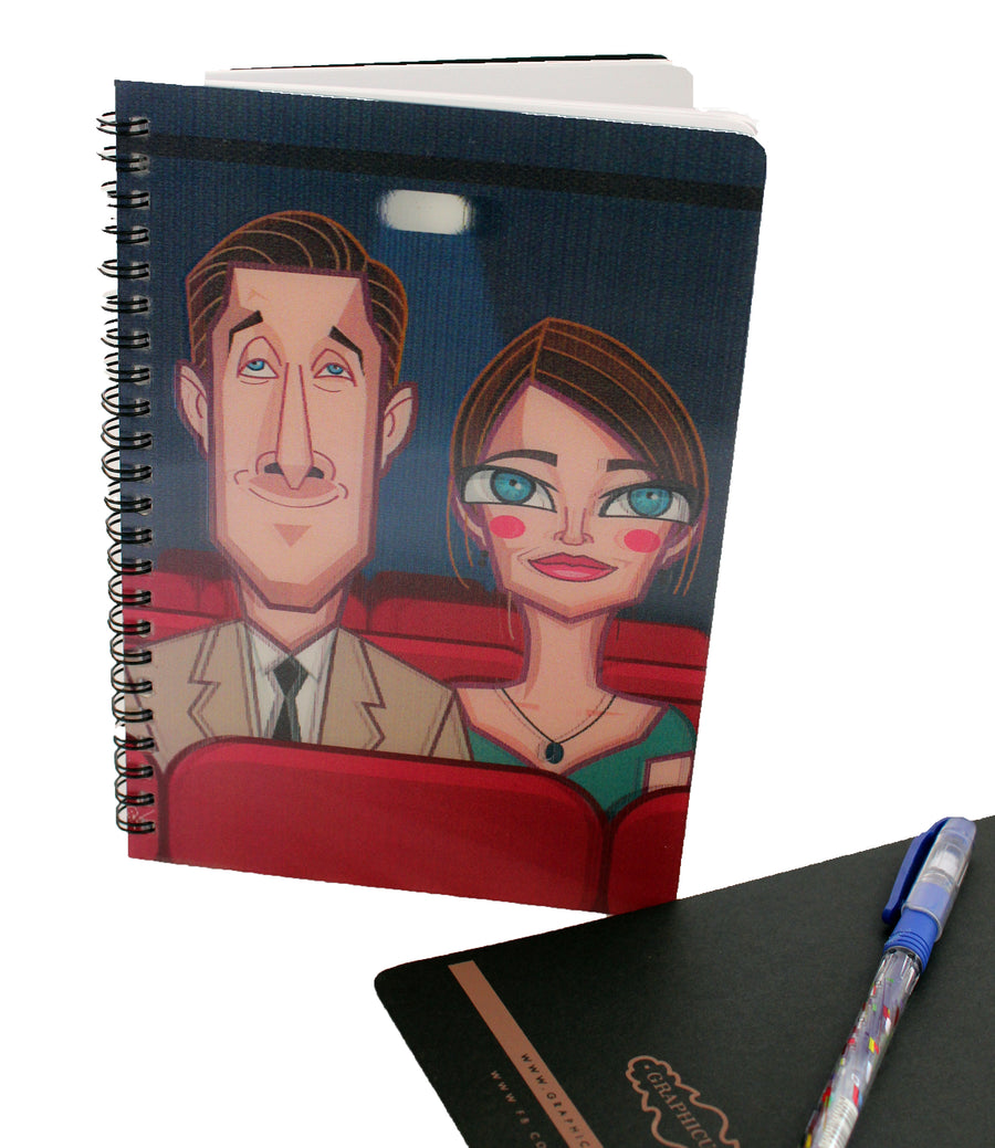 Beautiful 3D lenticular print of La La Land on Wiro Bound Diary from Graphicurry. Exclusive artwork by Prasad Bhat showing both the main characters in a 3d Illustration.