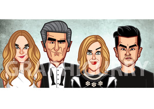 Schitt's creek Caricature Tribute art by Prasad Bhat