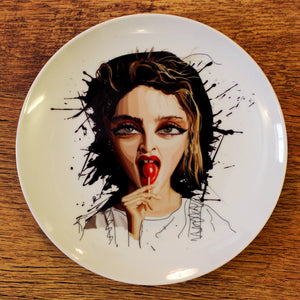 Madonna Wall Decor Plate on Wooden Panel
