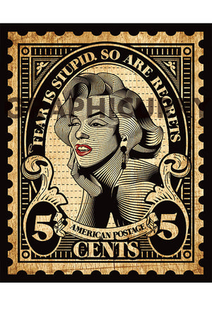 Monroe Stamp Wall Art by Graphicurry