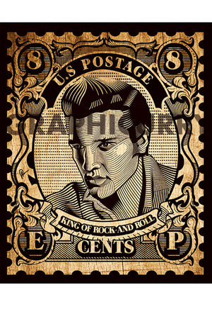 Elvis Stamp Wall Art by Graphicurry