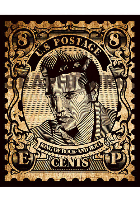 Elvis Stamp Wall Art by Graphicurry