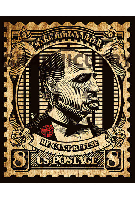 The Godfather Stamp Wall Art by Graphicurry