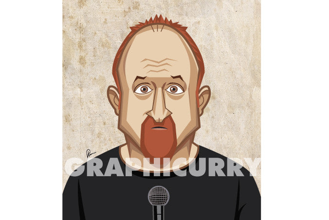 Louis CK Comedian Caricature Art Thumbnail by Prasad Bhat