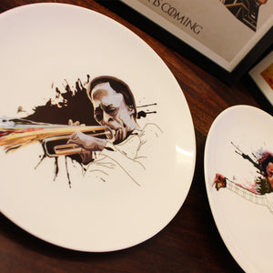 Miles Davis Wall Decor Plate by Prasad Bhat on a surface decor