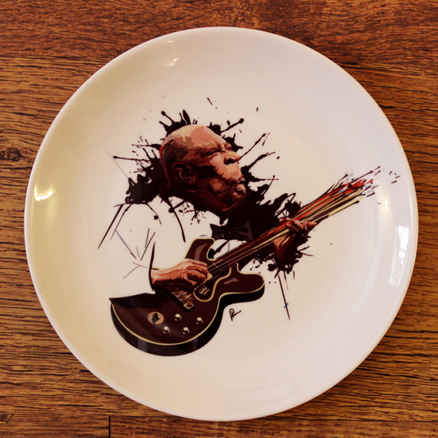 BB King Wall Decor Plate with art by Prasad Bhat