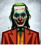 Joker Caricature Laminate Wall Art